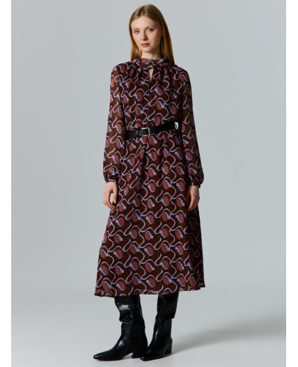 Платье абстракция на бордо