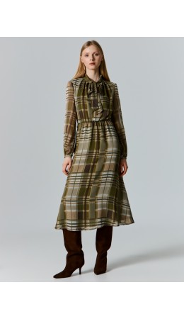 Платье зеленая клетка