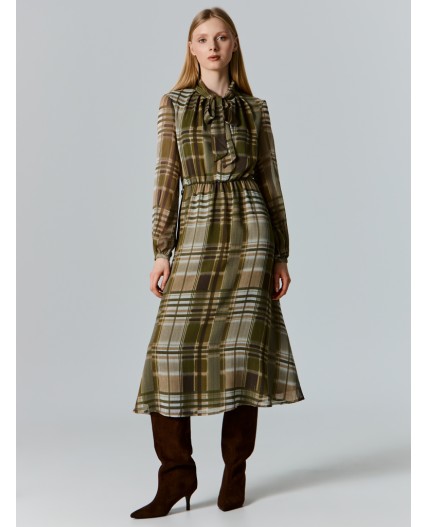 Платье зеленая клетка