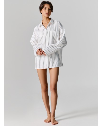 Рубашка полоска на белом