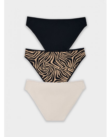 Трусы анималистичный принт на бежевом