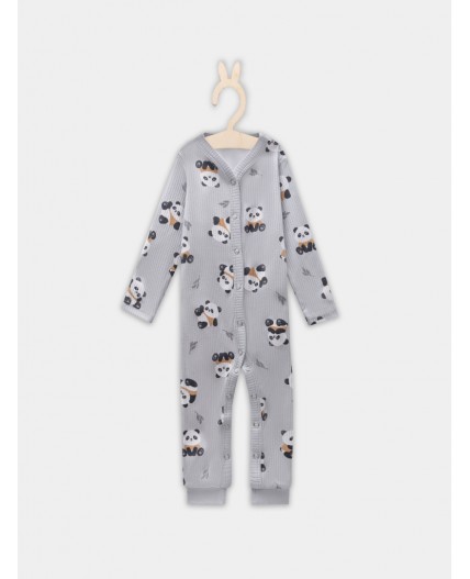 Комбинезон пандочки на сером