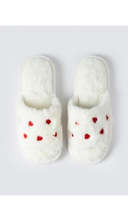 Тапки молочный +красный