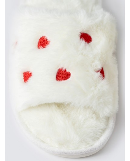 Тапки молочный +красный