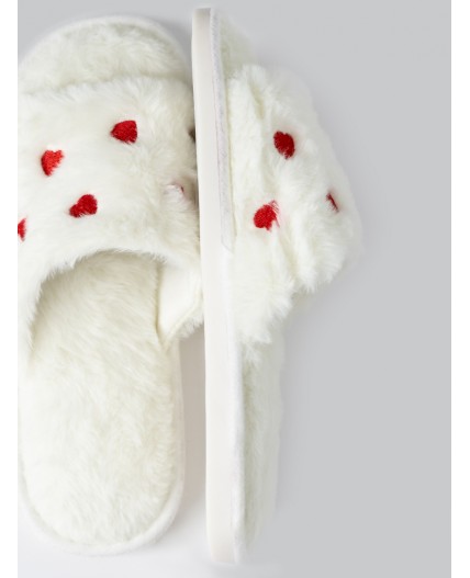 Тапки молочный +красный