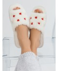Тапки молочный +красный