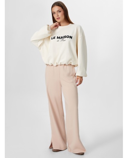 Свитшот молочный +печать