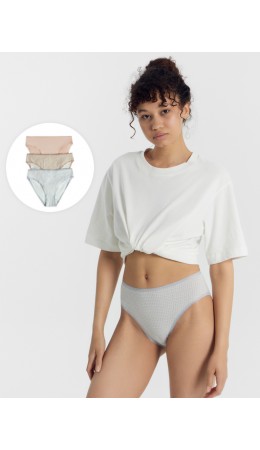 Трусы серый орнамент на молочном