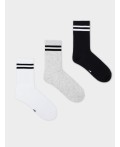 Носки черный /белый /св.сер.меланж/