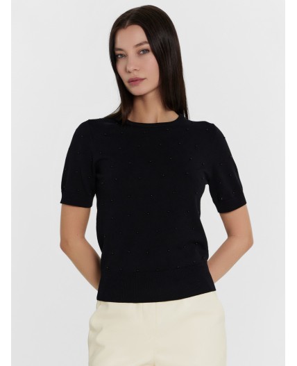 Джемпер черный +декор