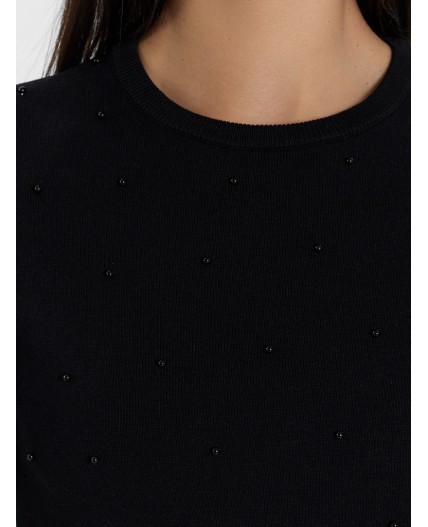 Джемпер черный +декор