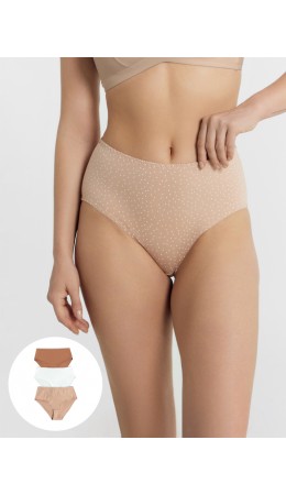 Трусы горошки на бежевом