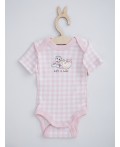 Боди розовая клетка на белом +клубничка на белом