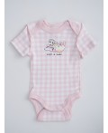 Боди розовая клетка на белом +клубничка на белом