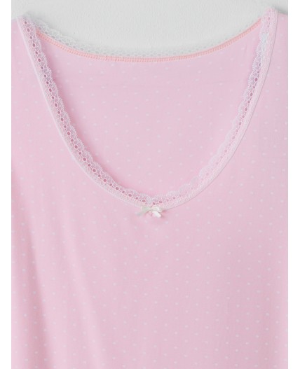 Сорочка горошек на персиковом