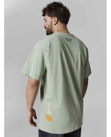 Футболка канарский зеленый +печать