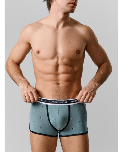 Трусы узор на бризе +серый меланж 4306-А