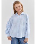 Рубашка голубая клетка