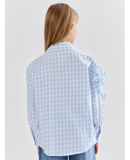 Рубашка голубая клетка