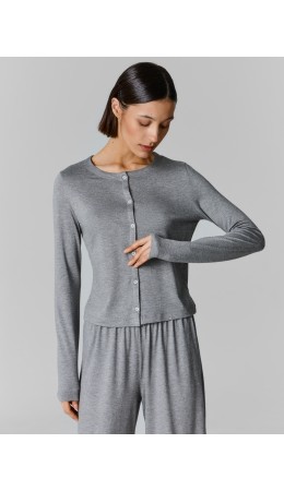 Кардиган средне -серый меланж 4425-В