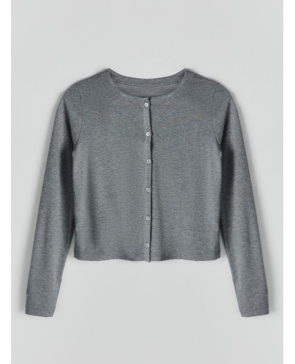 Кардиган средне -серый меланж 4425-В