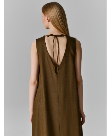 Сарафан темная олива