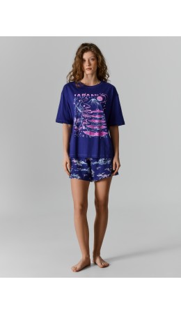 Пижама синий +горы на синем