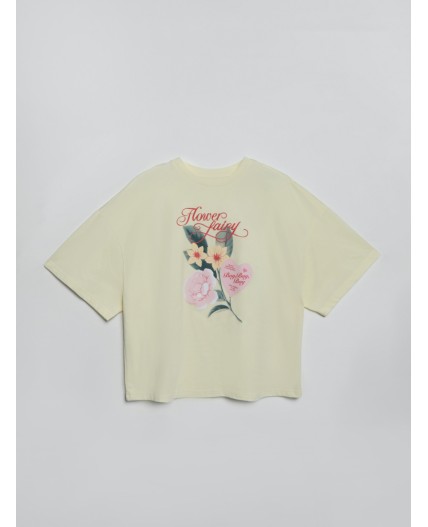 Комплект разбеленный желтый +цветы на желтом