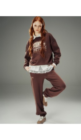 Брюки ристретто +печать