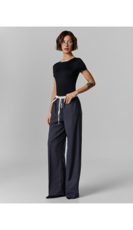 Брюки полоска на графите