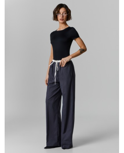 Брюки полоска на графите