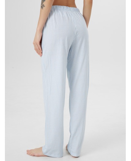 Брюки голубая клетка
