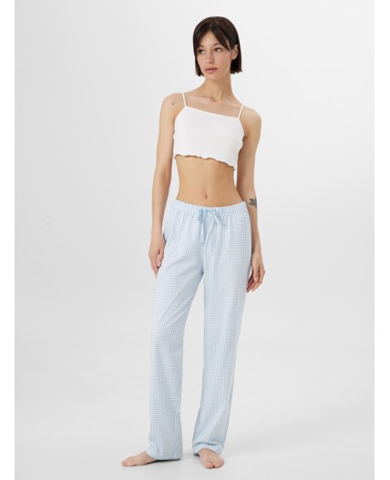 Брюки голубая клетка