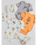 Боди джунгли на белом +папайя +жирафики на лунной скале
