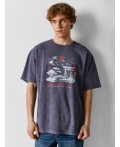 Футболка ACID WASH графит +печать