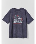 Футболка ACID WASH графит +печать