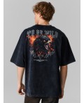Футболка ACID WASH черное олово +печать1
