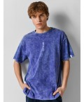 Футболка ACID WASH глубокий фиолетовый +печать