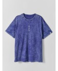 Футболка ACID WASH глубокий фиолетовый +печать