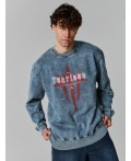 Свитшот ACID WASH графит +печать