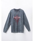Свитшот ACID WASH графит +печать