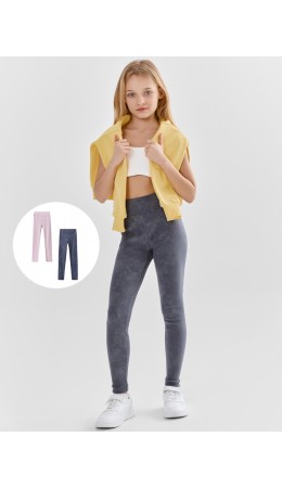 Легинсы графитовый acid wash +розовый acid wash