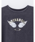 Футболка ACID WASH обсидиан +печать