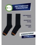 Высокие мужские носки термо черного цвета с желтой и красной полоской Цвет: черный