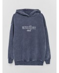 Худи для девочек серое теплое оверсайз Цвет: ACID WASH сумрачный серый +печать1