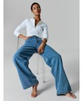 Джинсы Wide leg fit женские синие Цвет: голубой