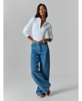 Джинсы Wide leg fit женские синие Цвет: голубой