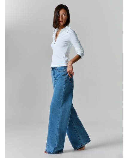 Джинсы Wide leg fit женские синие Цвет: голубой