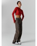 Джинсы Straight fit женские серые Цвет: темно -серый +коричневый тинт