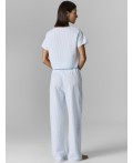 Комплект домашний женский голубой: жакет и брюки Цвет: клетка виши голубая